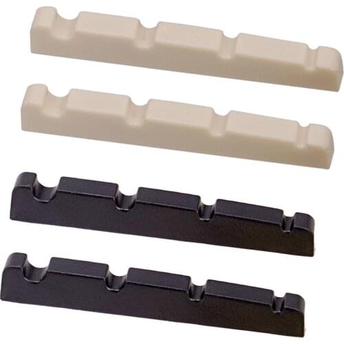 2pcs Electric Bass Slotted Curved Nut 4 String Guitar Bass Instrument Parts