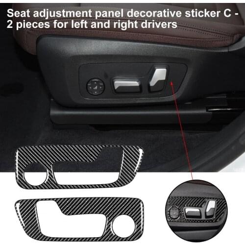 Black 2Pcs Reliable Anti-scratch Seat Adjustment Panel Frame Carbon Fiber Panel Trim Wear-resistant