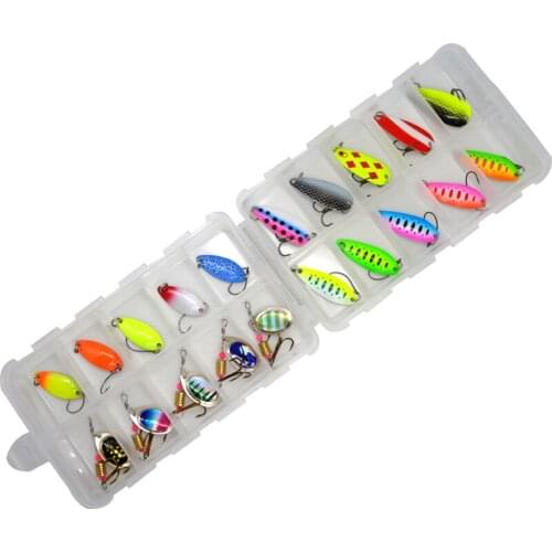 20pcs/box colorful 2.5g 3g 4.5g hard metal fishing spoon lure set trout spoon baits spoon jig baits