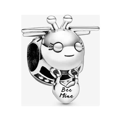 2020 New 925 Sterling Silver Beads Bee Mine Charms fit Original Pandora Bracelets Classical Women DIY Fashion Jewelry
