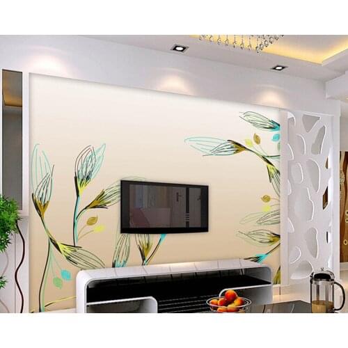Custom flowers wallpaper 3D, simple hand painted flower murals for the living room bedroom TV background waterproof wallpaper