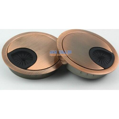 4 Pieces 60mm Metal Computer Desk Table Cable Hole Cover Wire Grommet / Antique Copper Color