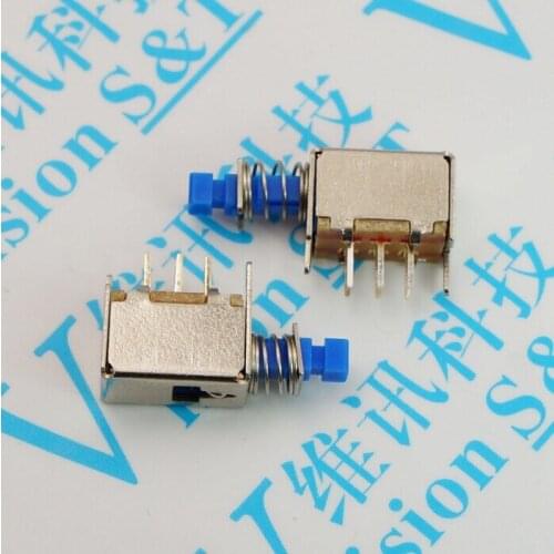 5PCS A04 direct key switch key switch small power switch with lock blue handle power switch A03 blue handle