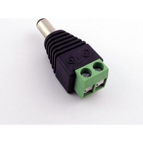 5x CCTV DC Balun 5.5mm x 2.1mm Male Plug LED DC Power Camera Adapter Connector for CCTV Camera