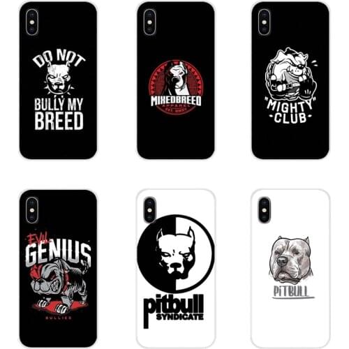 Accessories Phone Skin Cover For Apple iPhone X XR XS 11 12Pro MAX 4S 5S 5C SE 2020 6S 7 8 Plus ipod 5 6 Pit Bull Lovely Pet Dog