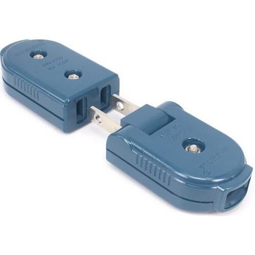 US American 2 Pin AC Electrical Power Male Plug Female Socket Outlet Adaptor Adapter W/ Wire Rewireable Extension Cord Connector