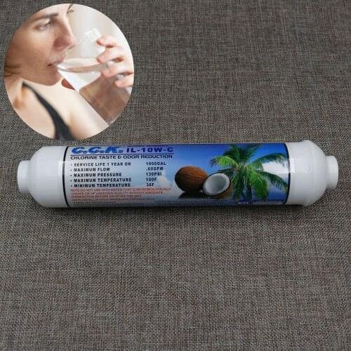 Free Shipping C.C.K. T33 Coconut GAC Post Carbon Filter Chlorine Taste & Odor Reduction Water Filter for Reverse Osmosis System