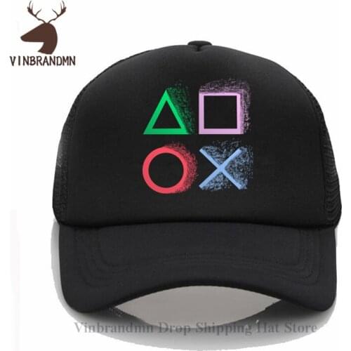 Splash design PS gaming baseball cap Xbox Game play station Bucket hat Vintage PS1 PS2 PS3 PS4 Gamer Ajustable Snapback net Hats