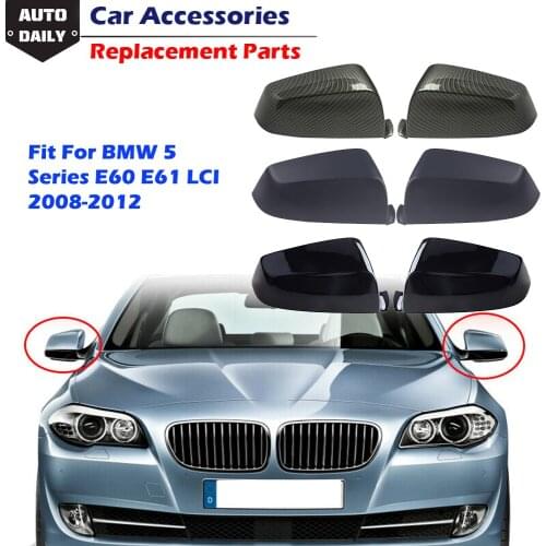 Side Rearview Mirror Cover Cap Mirror Fit For BMW 5 Series E60 E61 LCI 2008-2012 Car Accessories Modified Part