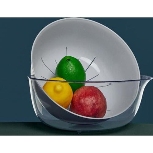 Double-layer Thickened Separation Design Portable Fruit Vegetable Wishing Quick Drain Basket Kitchen Supplies