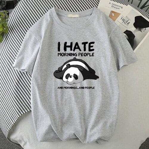 Lazy Panda I Hate Morning People Anime Print Men T Shirts Funny S-3XL Tshirts Street Casual T Shirt Funky Big Size Male Tees