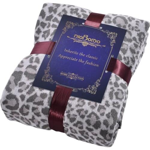 Cotton Soft Throws Blanket Leopard Grain Knitting Blanket