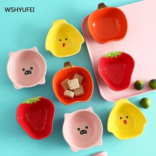 Cartoon exquisite ceramic small dish dipping water dish smooth and delicate dipping sauce snack snack seasoning soy sauce dish
