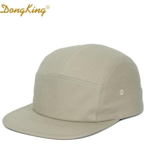 DongKing 5 Panels Cap Short Brim Hat Flat Bill Cotton Blank Camping Hats Solid Colors Low Crown Classic Adjustable Free Shipping