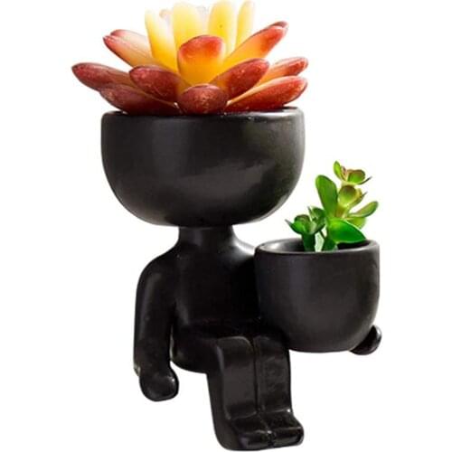 Ceramic Flowerpot Humanoid Creative Crafts Decoration Small Vase Home Ornaments