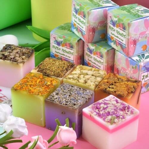 3pcs Flower Essential Oil Soap Rose Gift Handmade Essential Oil Soap Whitening Cleansing Soap gift set skin lightening soap
