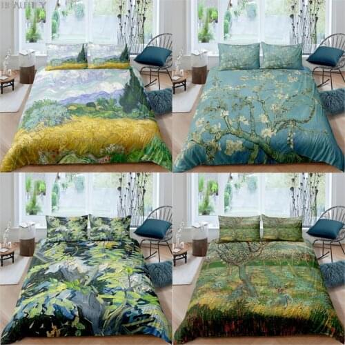 Bedding Sets Watercolor Oil Painting Ink Painting Comforter Cover 2/3pcs Landscape Duvet Cover Pillowcase Quilt Cover Bedclothes