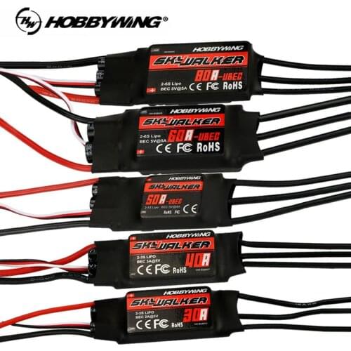 Hobbywing Skywalker 12A 15A 20A 30A40A 50A 60A 80A ESC Speed Controller With UBEC For RC Airplanes Helicopter