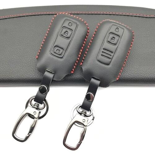 Leather car remote key case for Toyota Prius Crown remote control intelligent key shell 2 button 3 button Car wallet car-covers