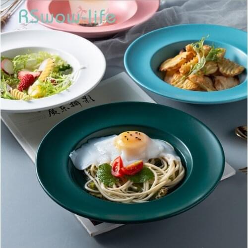 9 Inch Creative Ceramic Plate Pasta Western Bowl Deep Dishes Home Straw Hat Dish Soup Plate Butter Dish For Tableware
