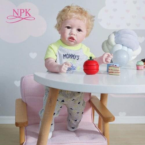 NPK 55CM 22inch popular reborn Saskia bebe doll reborn toddler baby in long dress handmade collectible art doll bath toy
