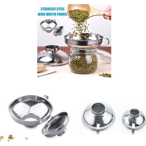 Multifunctional Stainless Steel Lightweight Wide Mouth Funnel for Beans Jam Food Powder Kitchen Gadgets For Kitchen Storage