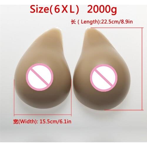 2000g/Pair Crossdress Silicone Breast Form Drag Queen Breast Fake Boobs Shemale Transvestite False Breast Artificial Woman Body