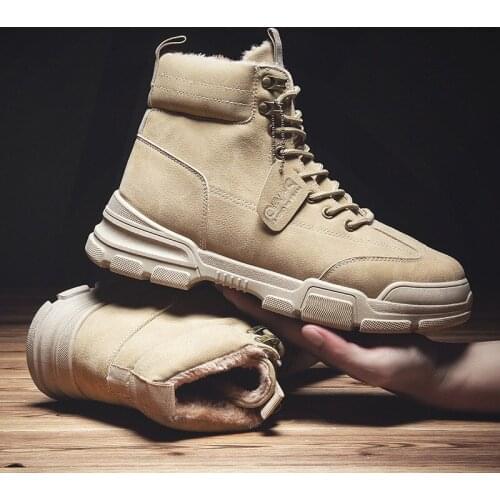 Men Plus Velvet Martin Boots Warm Winter Ankle Boots Casual Shoes Autumn Waterproof Work Tooling Mens Boots