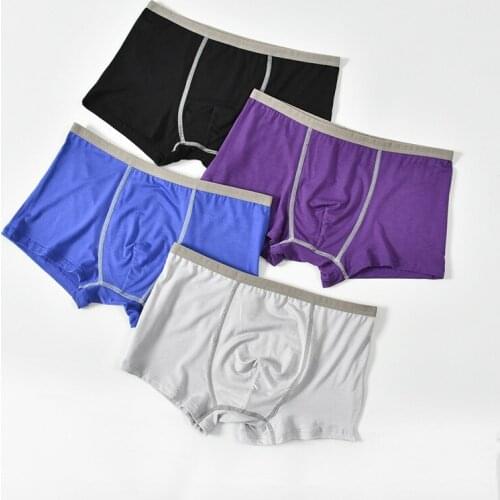 3pcs/Lot Men cotton Shorts Ice Silk Transparent Breathable Pouch Mid-waist Underpants Plus SizeSexy Underwear