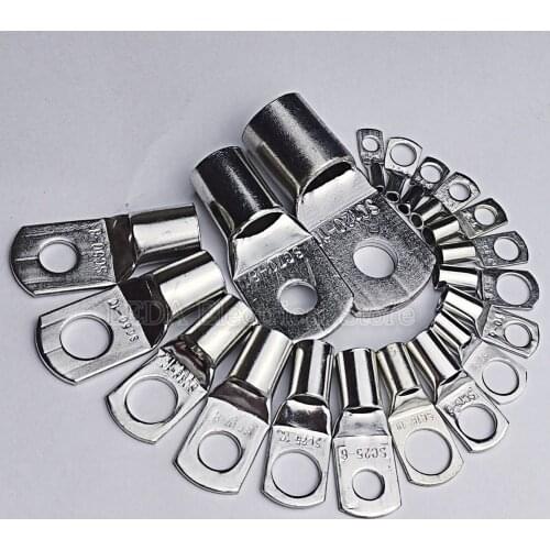5Pcs SC25-6 SC35-8 SC50-8 SC120-10 Copper Cable Lug Kit Bolt Hole Tinned Cable lugs Battery Terminals copper nose Wire connector