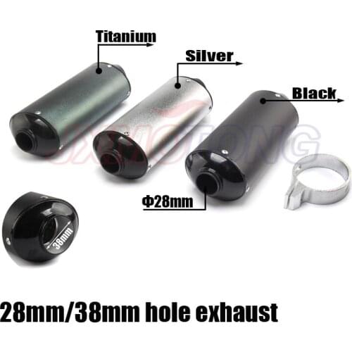 28mm 38mm Motorcycle Exhaust Muffler Tip Pipe for 125 150 160cc Dirt Pit Bike ATV black Grey Kayo BSE