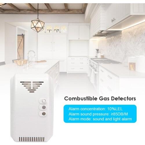 12V Wall-Mounted Gas Detector Alarm Sound Light Warning Propane Butane LPG Natural Smoke Sensor Home Security Protection