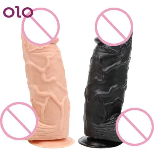 OLO Huge Realistic Dildo Silicone Artificial Penis Suction Cup Female Masturbator Sex Toys for Women