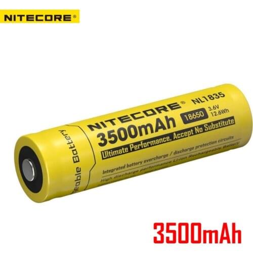 Nitecore NL1835 3500mAh 3.6V 12.6Wh Rechargeable 18650 Li-on Battery high quality with protection