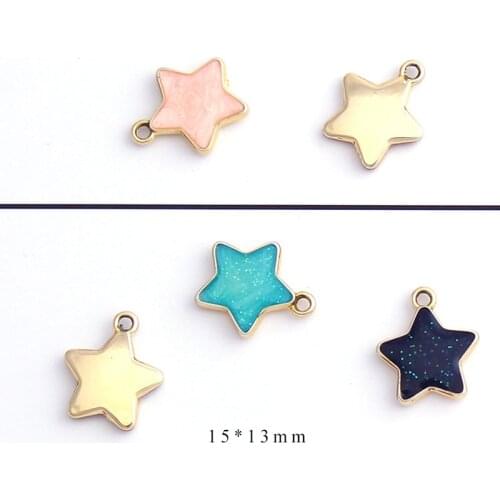 10pcs/Lot Shinning Star Diy Handmade Oil Enamel Charms Design for Jewelry Making Earring Bracelet or Necklace