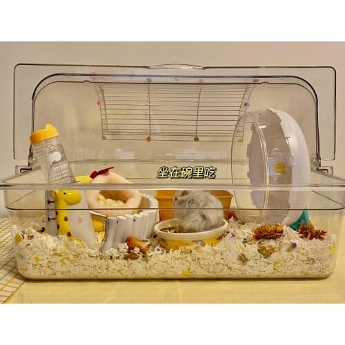 Hamster Fully Transparent Djungarian Hamster Dwarf Cage DIY Hamster Cage High Transparent Three-Line Flower Branch Mouse