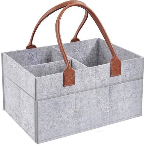 Portable Foldable Felt Diaper Storage Bag Multifunction Kids Clothes Handbag For Baby Diaper Organizer Mom Nappy Bags