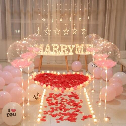 Propose, decorate creative supplies, props, scenes, indoor expression of artifact, room decoration, romantic package, hotel