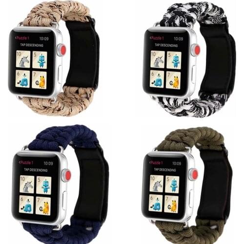 Nylon Rope strap for apple watch bands se 42 44 Paracord Survival Bracelet for iwatch band 38mm 40mm Series 6 5 4 3 2 1