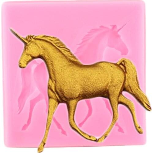3D Unicorn Silicone Molds Baby Birthday Fondant Cake Decorating Tools DIY Cupcake Baking Chocolate Candy Polymer Clay Moulds