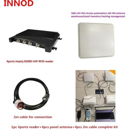Animal tracking uhf rfid fixed reader working with multiple rfid antenna with free development kit and animal tag sample for pig