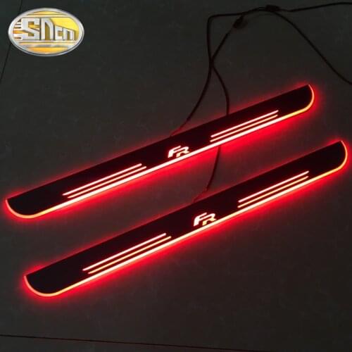 4PCS Waterproof Acrylic Moving LED Welcome Pedal Car Scuff Plate Pedal Door Sill Pathway Light For SEAT LEON ATECA IBIZA FR