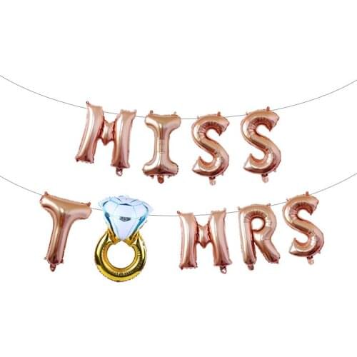 Bride to be letter balloons 16inch miss to mrs bride balloons wedding engagement venue decoration aluminum foil balloons