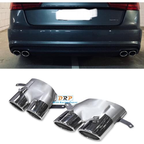1 pair 4 out stainless steel exhaust pipe muffler tip tailpipe fit for 2016-2018y A6 A7 in modify S6 S7