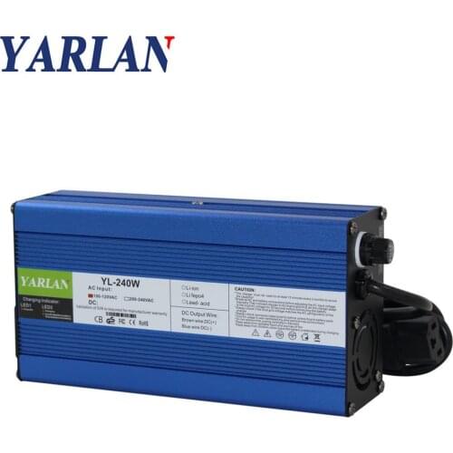 54.6V 3A Smart Lithium Battery Charger For 48V Lipo Li-ion Electric Bike Power Tool With Cooling Fan