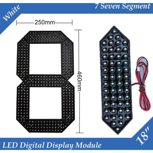 10pcs/lot 18" White Color Outdoor 7 Seven Segment LED Digital Number Module for Gas Price LED Display module