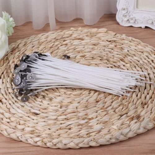 100Pcs Natural Candle Wick Low Smoke 6 Inch Pre-Waxed Core For Candle Making DIY E56C