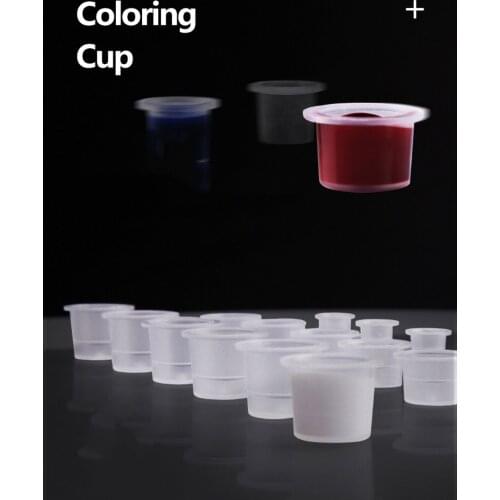 100pcsSemi-permanent tattoo plastic color cup silicone soft cup needlework eyebrow bleaching lip liner soft cup
