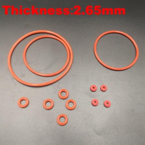 13pcs 77.5x2.65 77.5*2.65 80x2.65 80*2.65 82x2.65 82*2.65 (ID*Thickness) VMQ Food Grade Red Silicone Oil Seal O Ring Gasket