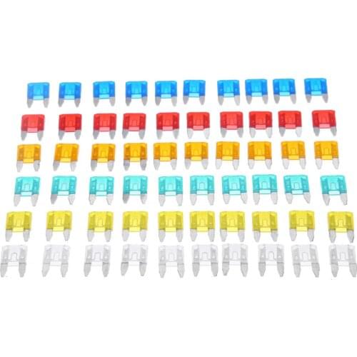 60Pcs/lot Auto Car Truck Mini Fuse Blade 5A 10A 15A 20A 25A 30A Mixed Set Kit Car Styling Auto Safety Blade Fuses Car Accessorie